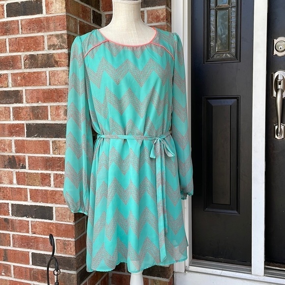 Sequin Hearts Flowy Sheer‎ Dress - Picture 1 of 14